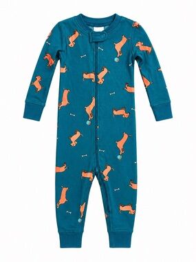 Hanna Andersson 18-24M Organic Cotton One-Piece Zippered Sleeper Weiner Dogs